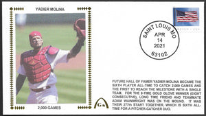 Yadier Molina 2,000 Games Un-Autographed Gateway Stamp Envelope - St. Louis Cardinals