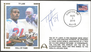 Ty Law Autographed Football Hall Of Fame Gateway Stamp Envelope