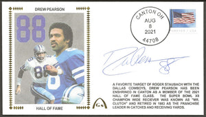 Drew Pearson Autographed Hall Of Fame Gateway Stamp Envelope - Dallas Cowboys