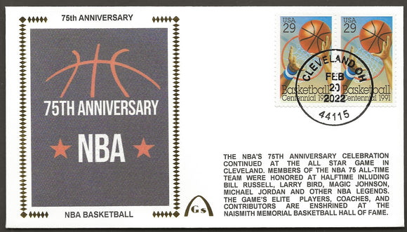 NBA 75th Anniversary UN-Signed Gateway Stamp Envelope